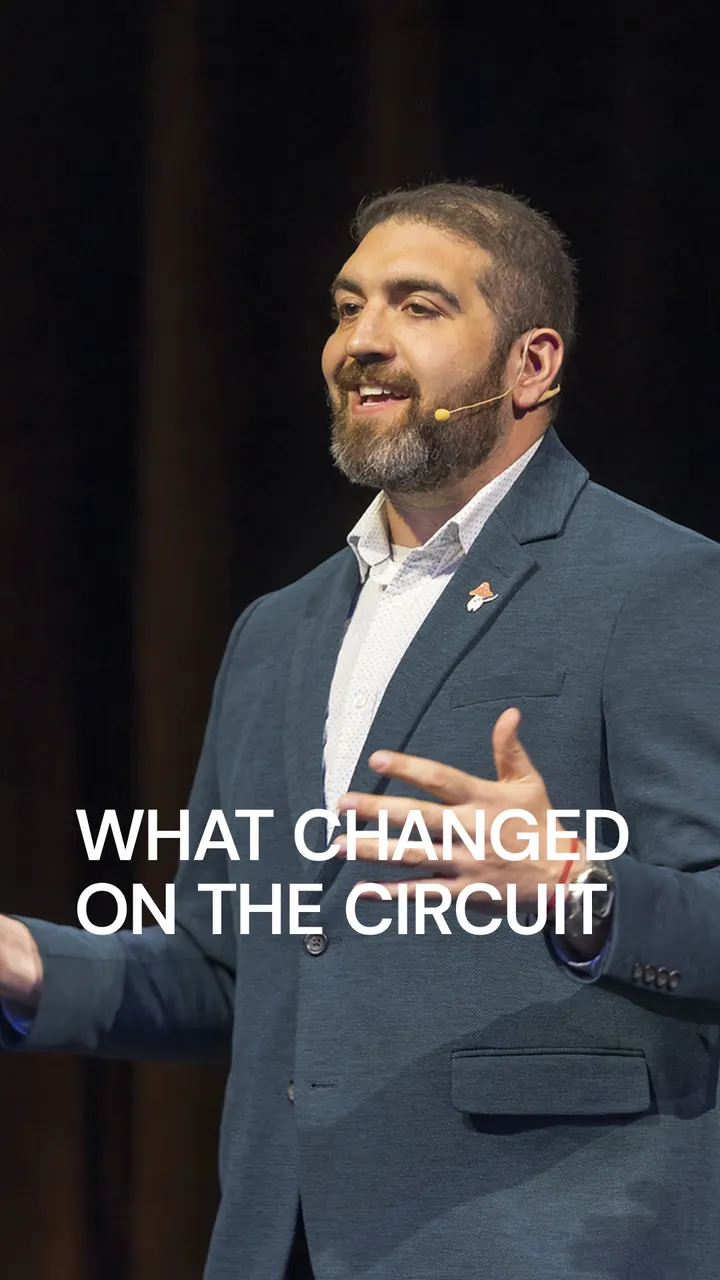 Rob Petrosino explaining what changed on the speaking circuit